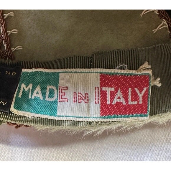 Vintage Bergdorf Goodman Italian Fur Felt Patchwork Hat Green Mohair 60s main image 4